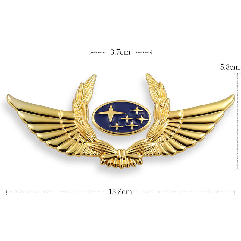 3D car gold body stickers to block scratches decorative stickers wings side label car logo stickers