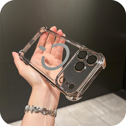 iPhone 17 Corner Airbags Magnetic Shockproof Ice-Clear Case