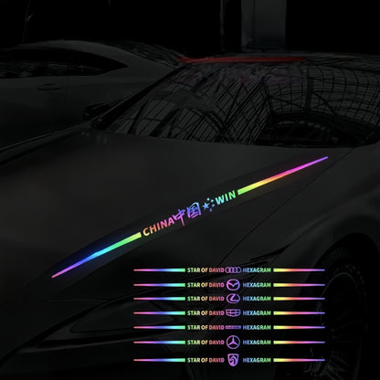 Car logo colorful stickers, car color-changing laser reflective car stickers, personalized A-pillar car door and hood stickers.