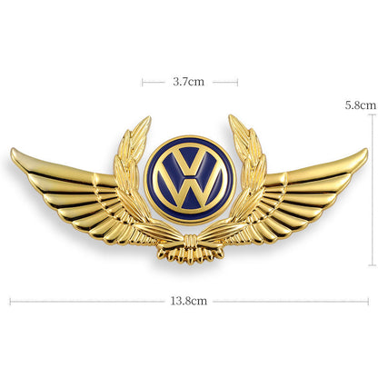 3D car gold body stickers to block scratches decorative stickers wings side label car logo stickers