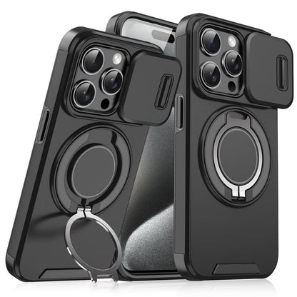 "ChubbyArmor 2.0" Military-Grade Shockproof Magnetic Case with Camera Slide & 360° Kickstand Ring