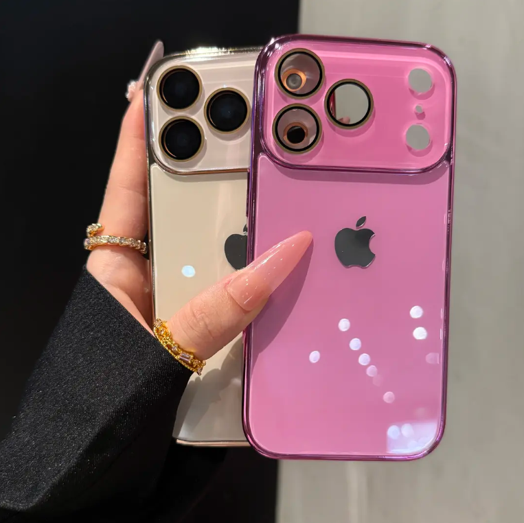 Crystal Glass Electroplating Mobile Phone Case for iPhone Series