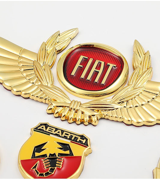 3D car gold body stickers to block scratches decorative stickers wings side label car logo stickers