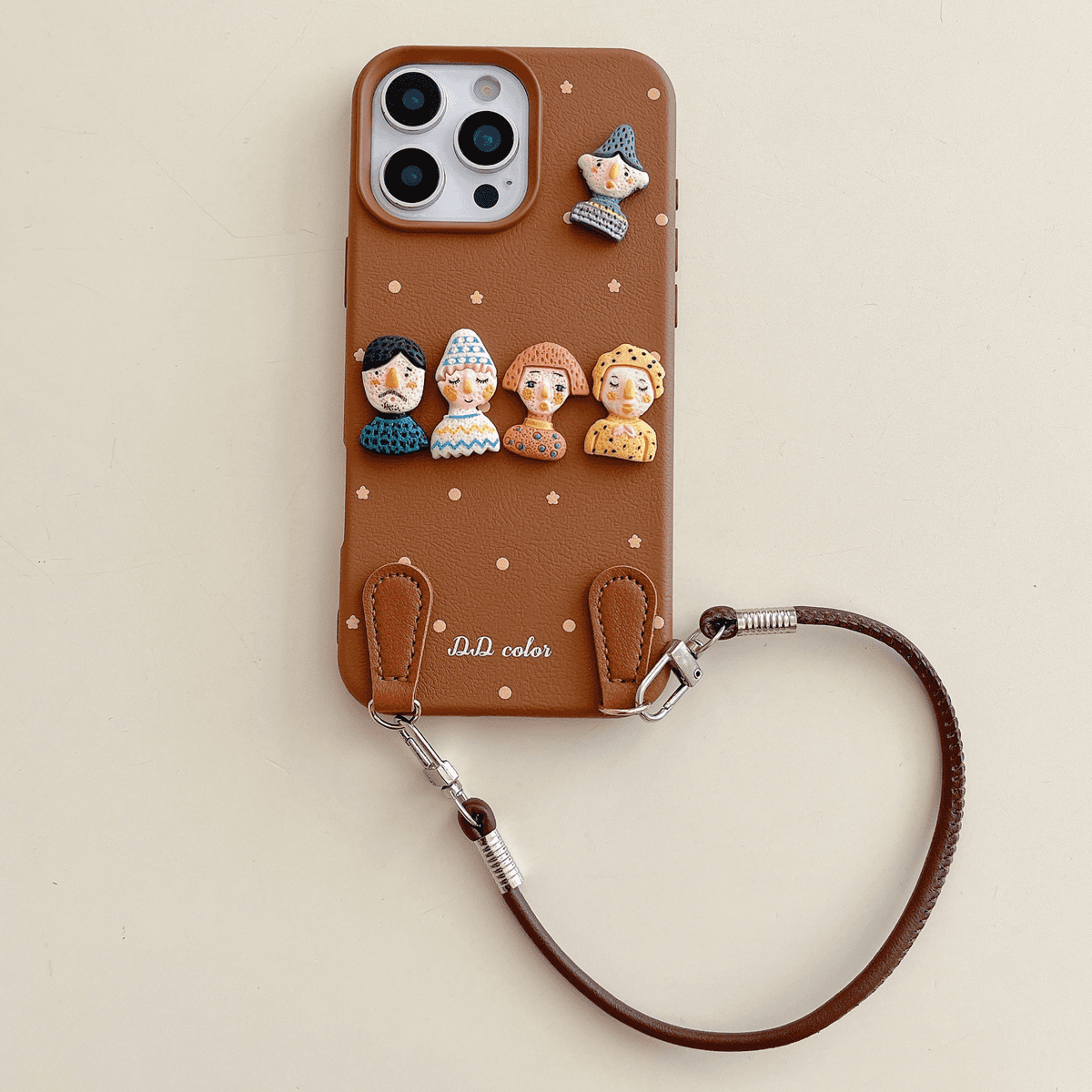 Dopamine Doll Leather Portable Phone Case for iPhone